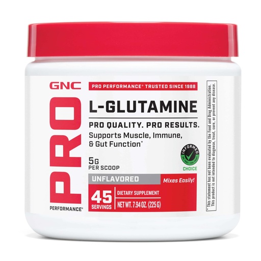 [BRSREAIHCABRO2Y3] GNC Pro Performance L-Glutamine 5000mg, Amino Acid Supplement Powder, Supports Muscle Recovery & Function, Fuels Immune System, Unflavored, 45 Servings
