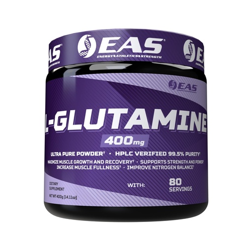 [BRSWIZQOCQEB62TG] EAS L-Glutamine Powder | 99.5% Purity AjiPure Glutamine | Maximize Muscle Growth & Recovery | Improve Nitrogen Balance | 400mg, 80 Servings (Unflavored)