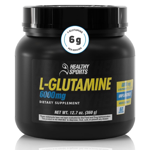 [BRSREHDYOENRGCQ6] L-Glutamine Powder 6000mg – Post Workout Recovery Powder – L Glutamine Supplement for Gut Health & Body Health – Unflavored Glutamine Powder – 60 Servings
