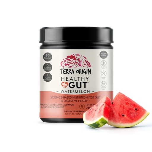 [BRSRMAQ5B4JQ43LD] TERRA ORIGIN Healthy Gut Watermelon | 30-Servings with L-Glutamine, Zinc, Glucosamine, Slippery Elm Bark, Marshmallow Root and More!
