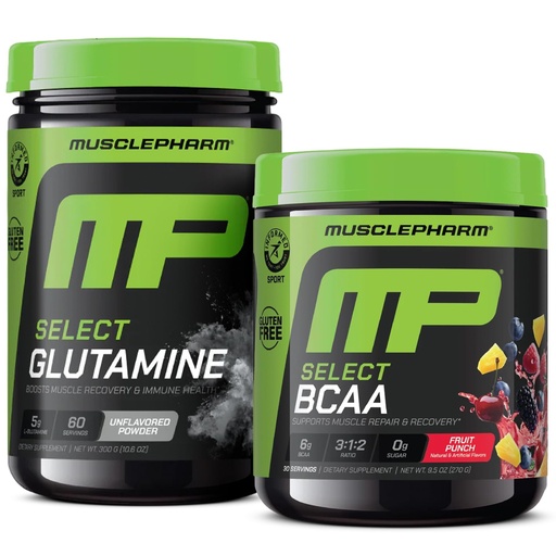 [BRSW2YL6DMBWYDT2] MusclePharm Essentials BCAA Powder, Fruit Punch Flavor & L-Glutamine Powder Supplement for Post Workout, Muscle Recovery & Energy