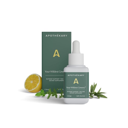 [BRSROAALBB7R6CD2] Apothékary Your Wildest Greens Herbal Liquid Drops, All-in-One Daily Superfood Supplement, Vitamin & Mineral Support, 5X Potency of Greens Powders, Sugar Free, Made in the USA, 1 Fl oz, 15 Servings
