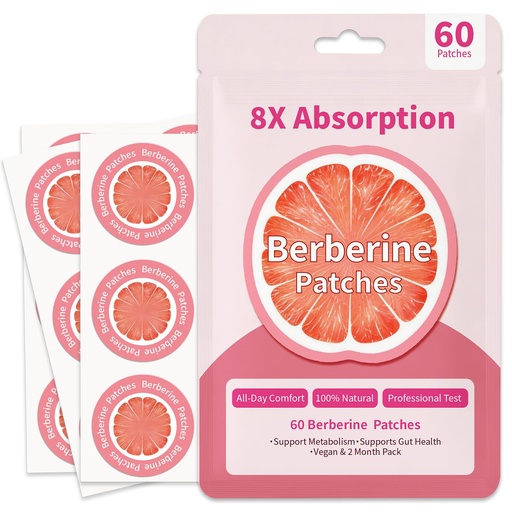 [BRSRGBT5AANB4CT3] Berberine Patches for Women & Men-8X Advanced Natural Formula with L Glutamine, Chromium, Pomegranate and Cinnamon- 60 Count (60 Days Supply)-01