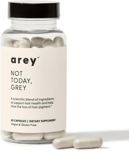 [BRSRAYY6OJ6R6DTF] Arey Not Today, Grey Daily Hair Supplement for Women & Men | Slows Grey Hair Growth & Repigment in 3-6 Months | Promotes Healthier, Thicker Hair | Biotin, B +D Vitamins | Vegan & Gluten Free (1 Month)
