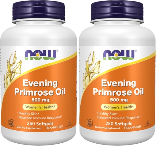 [BRSRGGQNOUMGKDLX] NOW Foods Supplements, Evening Primrose Oil 500 mg with Naturally Occurring GLA (Gamma-Linolenic Acid), 250 Softgels, (Pack of 2)