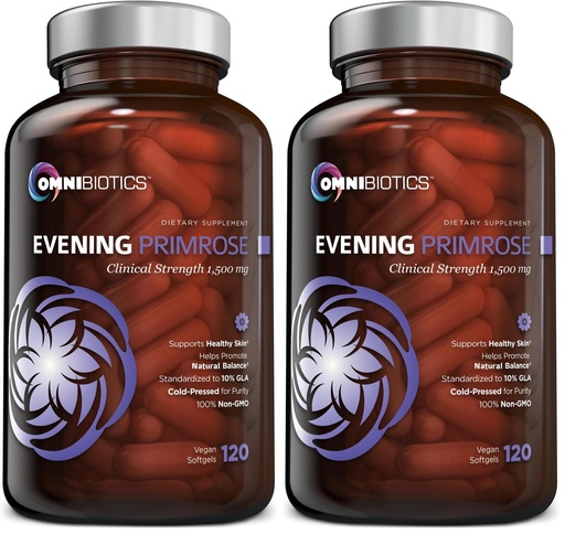 [BRSRGGQZB5YQOHTB] OmniBiotics Organic Evening Primrose Oil for Women – Clinical Strength 1500mg per Capsule, 10% GLA, Cold-Pressed, Non-GMO, Hormone Balance for Women – 120 Vegan Softgel Capsules (Pack of 2)