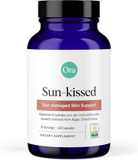 [BRSWYZT2CEGQ4YD6] Ora Organic Skin Health Supplement - Sun Damage Support - Promotes Skin's Natural Defense | Vegan Antioxidants Including Astaxanthin and Carotenoids - 1 Month Supply, 60 Capsules