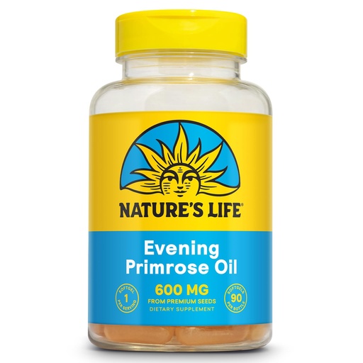 [BRSWIYD7DN6BCGA5] Nature's Life Evening Primrose Oil, Vegetarian | PMS & Menopause Hormone Balance Support | Skin Health | 90 CT