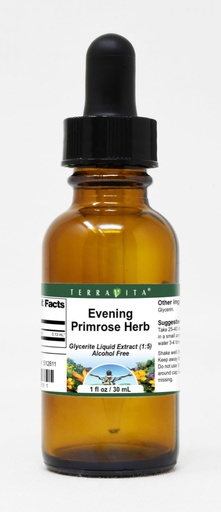 [BRSWI2QRPMDR2HDK] TerraVita Evening Primrose Herb Glycerite Liquid Extract (1:5) - No Flavor (1 oz, ZIN: 512811)