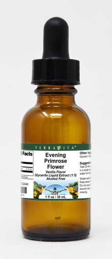 [BRSWG235OIFQGDT7] Evening Primrose Flower Glycerite Liquid Extract (1:5) - Vanilla Flavored (1 oz, ZIN: 522449)