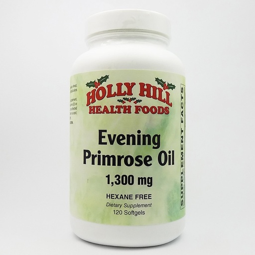[BRSWKEACCUGQMFTE] Holly Hill Health Foods, Evening Primrose Oil 1300 MG, Hexane Free, 120 Softgels