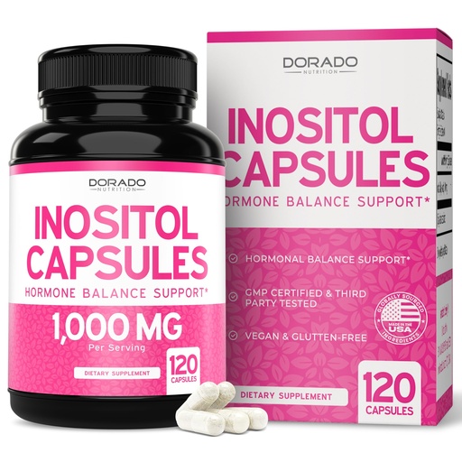 [BRSREZQOC5YQAYLF] Inositol Capsules (Myo Inositol) (1000mg Per Serving 120 Capsules) Myo Inositol Supplement for Women Hormone Balance Support - Vegan Safe - Third Party Tested - Gluten Free & Made in USA (120 Count)