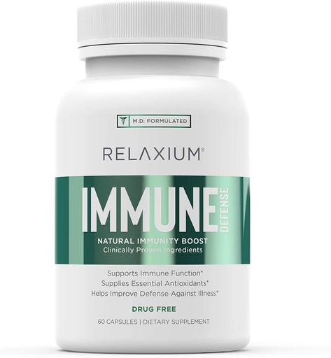 [BRSWYED5AAFAKYIU] Relaxium Immune Defense, Powerful Immune Support Supplement, Immunity Booster to Strengthen Health with Elderberry, Garlic, Echinacea, Vitamin C & Zinc (60 Capsules, 30 Day Supply)