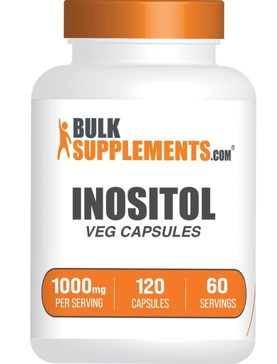 [BRSRM2YBDJ4GCGQ7] BulkSupplements.com Inositol Capsules - Vitamin B8, Inositol 1000mg for Overall Wellness - Gluten Free, 2 Capsules per Serving, 120 Count (Pack of 1)