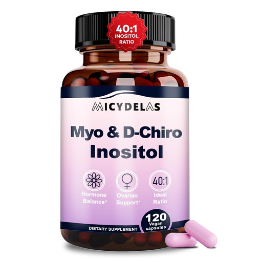 [BRSREYYPPMARECQZ] Myo-Inositol & D-Chiro Inositol Supplement for Women Hormone Balance & Female Health Support, Ideal 40:1 Ratio Per Serving, Vegan, Non-GMO, 120 Capsules