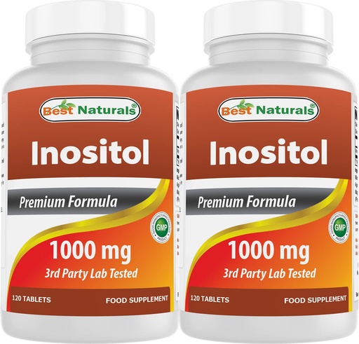 [BRSW2AYLCQFWOD3L] Best Naturals Inositol 1000 mg 120 Tablets (120 Count (Pack of 1)) (120 Count (Pack of 2))