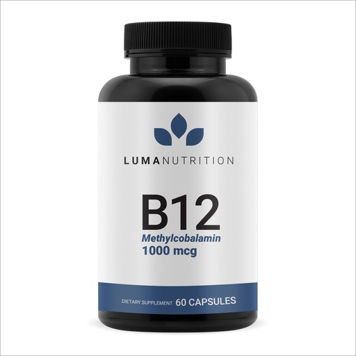 [BRSREHAQBACAMG3V] Luma Nutrition Vitamin B12 Methylcobalamin 1000 mcg - High Potency Vegan Supplements for Men & Women - Energy & Metabolism - Pure B12 Vitamins - 60 Capsules - Made in USA