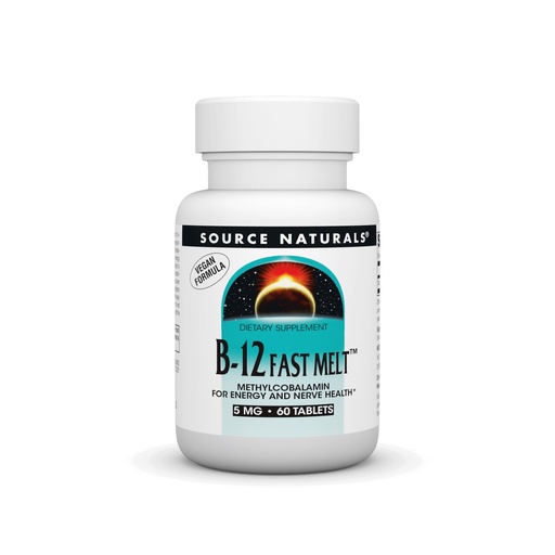 [BRSWI2YGAB7RMA3E] Source Naturals Vitamin B-12 Supports Energy Production* - 5 mg - 60 Fast Melt Vegan Formula