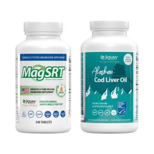 [BRSRAZAKO56RGFAU] Jigsaw Health Bundle | MagSRT, 240 Tablets, and Alaskan Cod Liver Oil, 180 Softgels