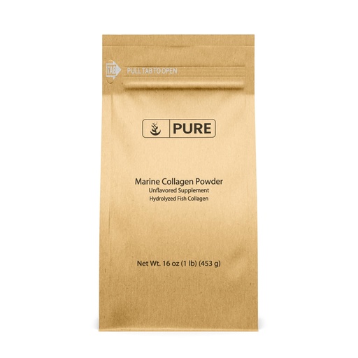 [BRSWGCQBOJ6RUETG] Pure Original Ingredients Marine Collagen Powder (1 lb) Natural & Unflavored, Protein Peptides, Resealable Bag