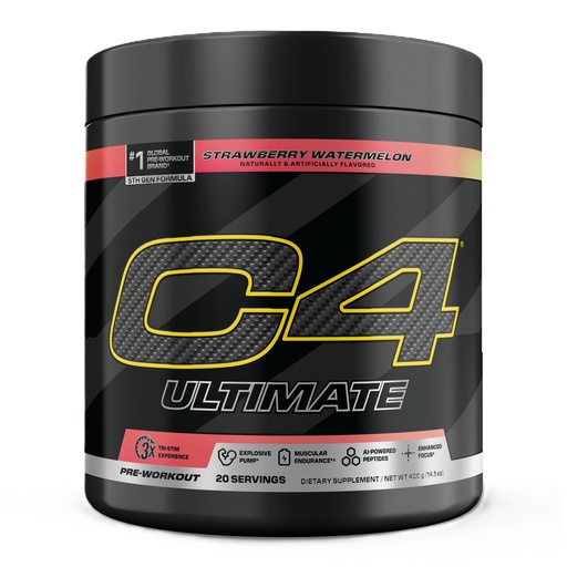 [BRSWYYYTB4MB63I6] C4 Ultimate Pre Workout Powder Watermelon - Sugar Free Preworkout Energy Supplement for Men & Women - 300mg Caffeine + 3.2g Beta Alanine + 2 Patented Creatines - 20 Servings