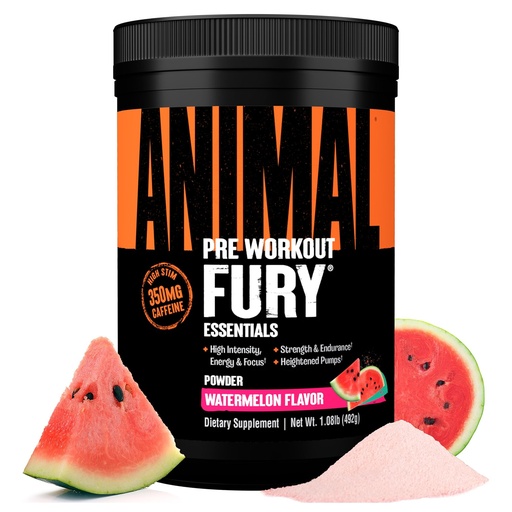 [BRSWKHAIBMPBSG3E] Animal Fury Pre Workout Powder Supplement for Energy and Focus 5g BCAA 350mg Caffeine Nitric Oxide Without Creatine Powerful Stimulant for Bodybuilders, Watermelon