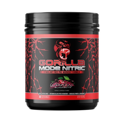 [BRSW2A36AQIQYDTA] Gorilla Mode Nitric Upgraded Stimulant Free Pre-Workout – Best Tasting and Most Effective Stimulant Free Pre-Workout/Massive Pumps · Vasodilation · Power / 776 Grams (Cherry Blackout)