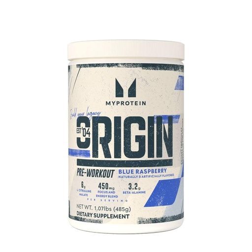 [BRSREFA7PIPB6FDK] Myprotein Origin Pre-Workout Powder – Blue Raspberry, 30 Servings | 6g L-Citrulline Malate, 3.2g Beta-Alanine, 300mg of Caffeine | High-Performance Preworkout for Strength, Pump & Endurance