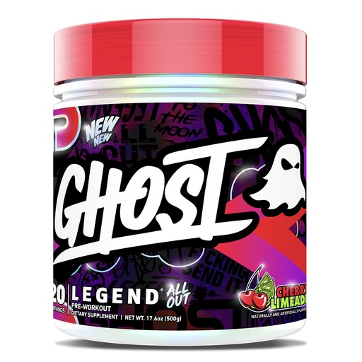 [BRSRAGQQAR7RGCQ3] GHOST Legend All Out Pre-Workout Powder, Cherry Limeade - 20 Servings - Pre-Workout Supplement for Men & Women - Energy & Pumps - Caffeine, Citrulline, Beta Alanine, Betaine, NO3-T- Sugar Free