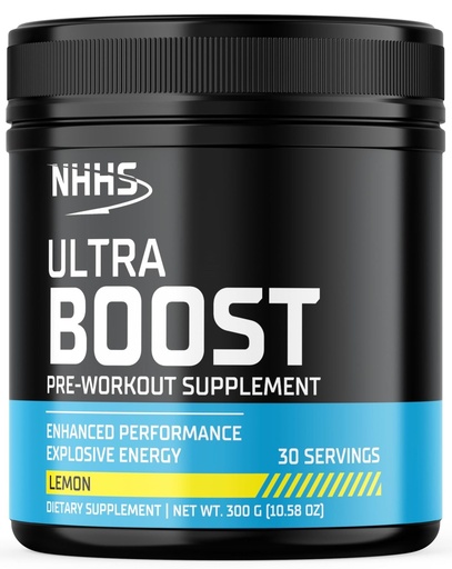 [BRSRAAATOEPBAAA3] Ultra Boost Pre-Workout Powder – Explosive Energy & Performance Support | Lemon Flavor, 30 Servings, 300 Grams – Vegan, Gluten-Free, Non-GMO, No Additives – Made in USA