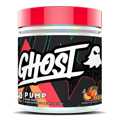 [BRSW2CQBARYWG3L7] GHOST Pump Nitric Oxide Powder, Peach - 40 Servings - Sugar-Free & Stim-Free Pre-Workout Supplements - L-Citrulline, Arginine Nitrate & L-Glutathione - Soy & Gluten-Free, Vegan