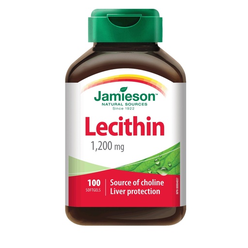 [BRSWIGAEBEHW2FLG] Jamieson Lecithin 1,200 mg, 100 Softgels - Source of Choline Liver Protection