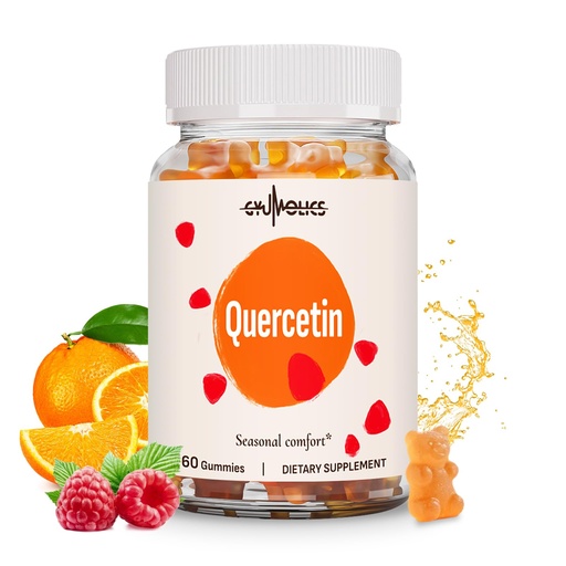 [BRSREGA3OBYQKEI7] Quercetin 500mg Gummies for Kids, with Bromelain, Vitamin C & D3, Stinging Nettle & Licorice, Seasonal Balance & Body Defenses, Vegan, 60 Gummies