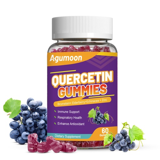 [BRSREY3RBFYRQ2YY] Quercetin Gummies, 1000mg Quercetin with Bromelain Zinc Elderberry, Immune & Antioxidant Support, Vegan Gummies for Adults & Kids, 60 Count