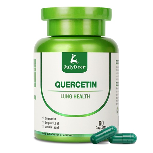 [BRSREZD4B4GR4HQ7] JulyDeer Quercetin 400 mg with Loquat Leaf Extract, Ursolic Acid 60 Capsules, Natural Antioxidant Flavonoids, Immune Support All Year Round
