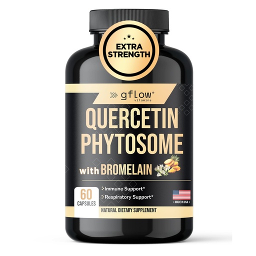 [BRSREYIRCQDWMCTP] gflow vitamins Quercetin Phytosome 95% Highly Purified with Bromelain | Most Effective Quercetin Form 50X Higher Absorption | Immune Support Supplement Made in the USA