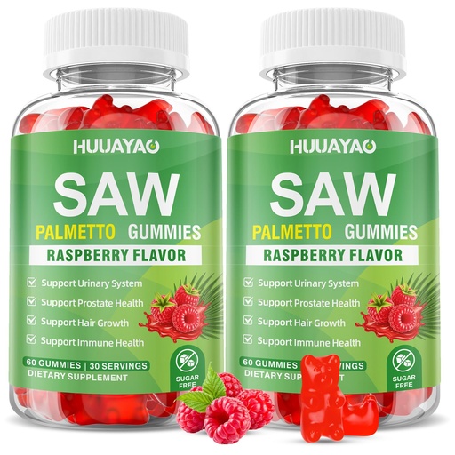[BRSRGY33OIDQ4DQ3] Saw Palmetto Gummies Saw Palmetto Supplement with Pumpkin Seed Oil, Biotin, Prostate Health Supplements for Men, Advanced DHT Blocker, Hair & Urinary Health Support, Raspberry Flavor, 120 Counts
