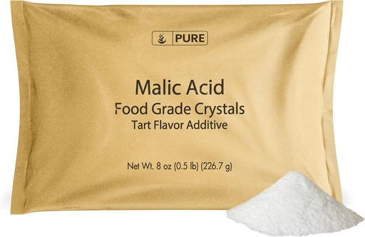 [BRSWGYD3B4IRGF32] PURE ORIGINAL INGREDIENTS Malic Acid (8 oz) Food Grade Crystals, Tart Flavor