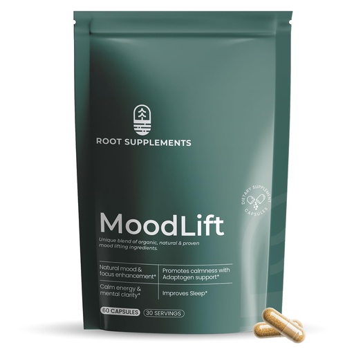 [BRSREGIBOUJWCETA] MoodLift Natural Mood Support Supplement - Dopamine & Adaptogen Blend with Mucuna Pruriens, Shatavari, Rhodiola Rosea & Matcha - Promotes Emotional Balance, Focus & Stress Relief - 60 Capsules