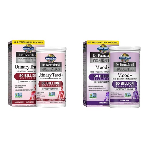 [BRSROBQEA4MRQCT3] Garden of Life Dr. Formulated - Acidophilus Probiotic Supports Urinary Tract Health Digestive Balance & Dr. Formulated Probiotics Mood+ Acidophilus Probiotic Supplement
