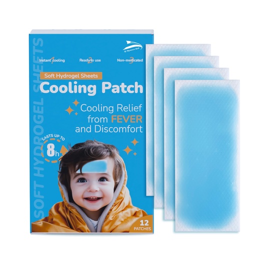 [BRSREYYQBMIBOHT4] Cooling Patches for Fever Relief, Discomfort & Pain Soothe Headache,Hydrogel Sheets, 12 Count