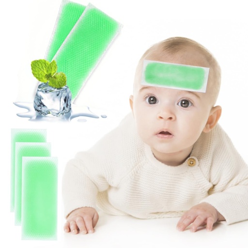 [BRSREZIYCJYQK2TD] 20 Sheets Cooling Patches for Fever Discomfort, Cooling Fever Reducer, Kids Cool Pads Soothe Headache Pain (Green＆ Watermelon)