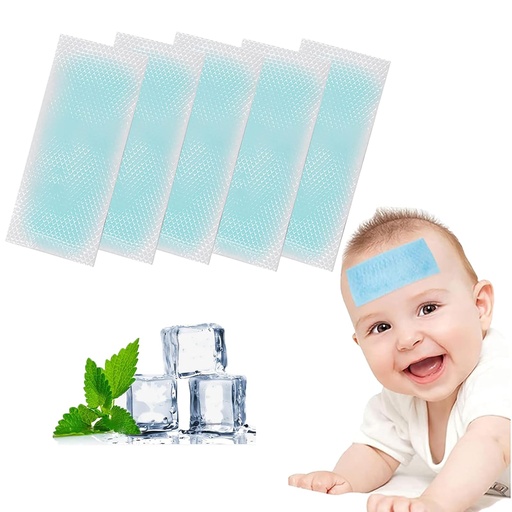 [BRSW2ZIOCQIW23YV] 20 Sheets Fever Patch for Kids, Cooling Patch Forehead Strips Cooling Gel Sheet for Baby Kids Children Adult Relieve Headache, Toothache Pain, Sunstroke, Drowsiness, Fatigue, Refreshing