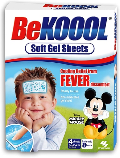 [BRSWKH32DIGQ4H3J] Be Koool Soft Gel Sheets for Kids, 4 Count Per Box (6 Boxes) by BeKoool