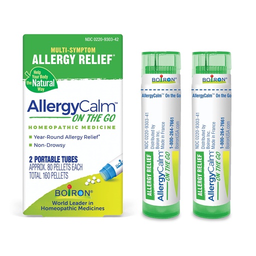 [BRSRM2YNCBYB42TL] Boiron AllergyCalm On the Go for Relief from Allergy and Hay Fever Symptoms of Sneezing, Runny Nose, and Itchy Eyes or Throat - 2 Count ( 160 Pellets)