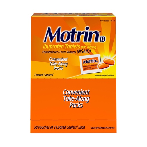 [BRSWIYYOAIDBYEDU] Motrin IB Ibuprofen Tablets, 200 mg Ibuprofen, 50 x 2 ct