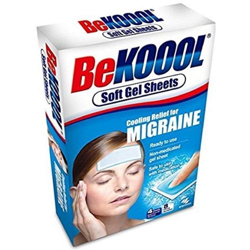 [BRSWKGYIPIFQIC3C] Be Koool Cooling Relief For Migraine Soft Gel Sheets 4 Each (Pack of 9)