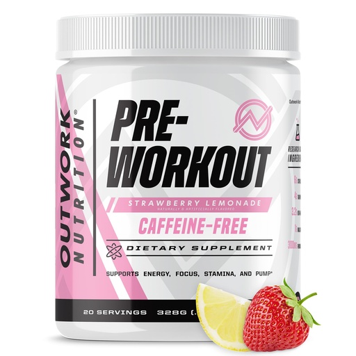 [BRSROED6O4HBYCLX] Outwork Nutrition Non-Stim Pre Workout Powder - Citrulline Malate, Beta-Alanine, Rhodiola Extract for Performance, Focus & Energy Boost - Preworkout for Men, Women (Caffeine Free, Strawberry Lemonade)