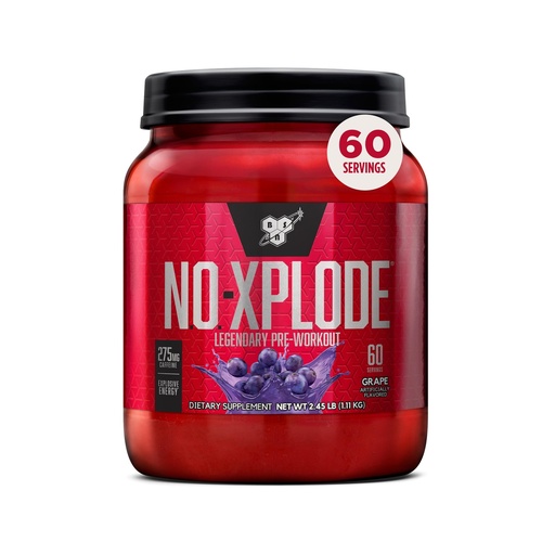 [BRSWIGITBUDA4GQ3] BSN N.O.-XPLODE Pre Workout Powder, Energy Supplement for Men and Women with Creatine and Beta-Alanine, Grape, 60 Servings, 2.45 Pound (Packaging May Vary)