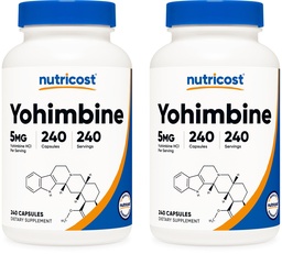 Nutricost Yohimbine HCl 5mg, 240 Capsules (2 Bottles) - Extra Strength - Gluten Free & Non-GMO